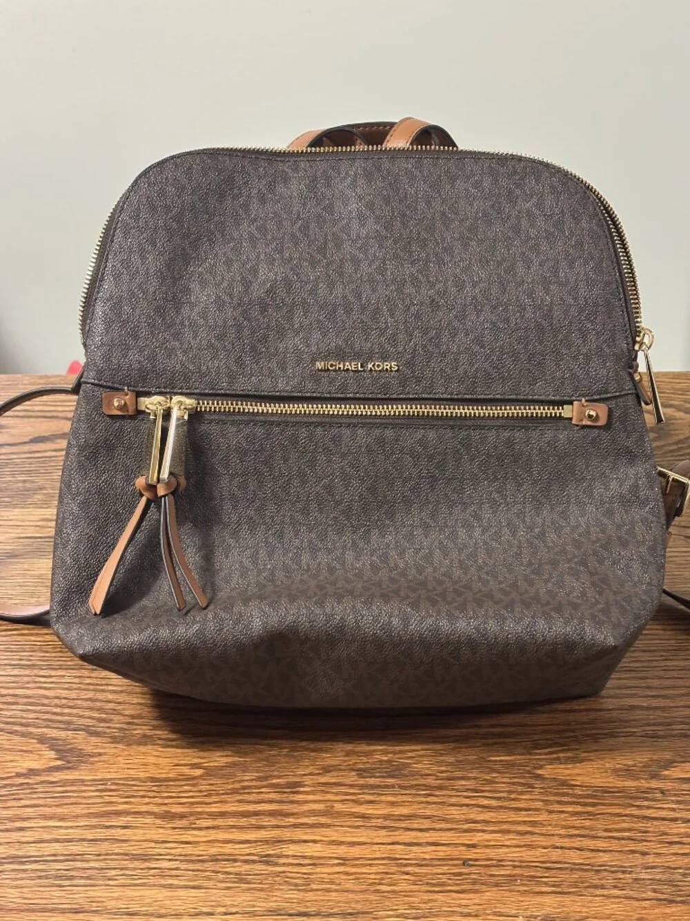 Michael Kors Signature Brown & Tan Backpack Purse/Handbag